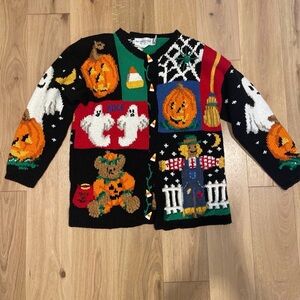 Vintage Halloween Themed The Eagles EyeCardigan Sweater Size Small